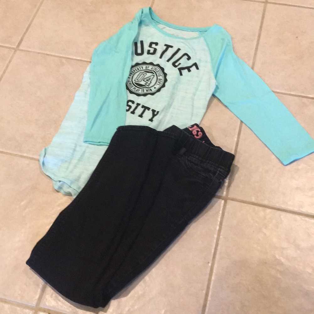 Gap jeans and justice T-shirt